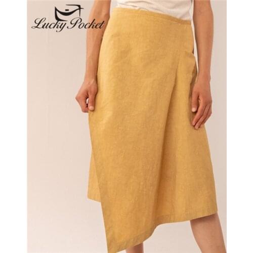 Women Summer Brand Yellow Split Skirt Ladies Fashion Solid Color Empire Skirts Female Black England Style Casual Skirts ZM50