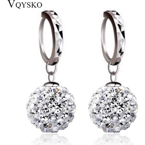 Trendy New Womens Round Water Drop CZ Crystal Dangle Drop Earrings Jewelry Gift Women Drop Earrings Jewelry