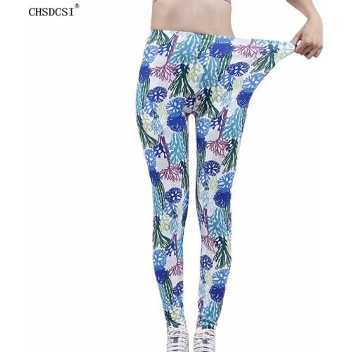 CHSDCSI Floral Print Fitness Pants women Leggings Sexy Yuga Sports Leggings Female Ankle-length Fashion Running Mujer Spandex