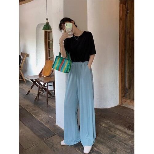 A259-Summer trendy one button skinny pants wide leg pants
