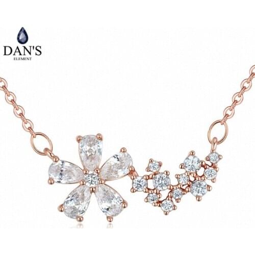 DANS Element Brand 3Colors AAA Zirconia Micro Inlays Fashion Snowflake Pendant Flower for Women Valentine Gift 125629
