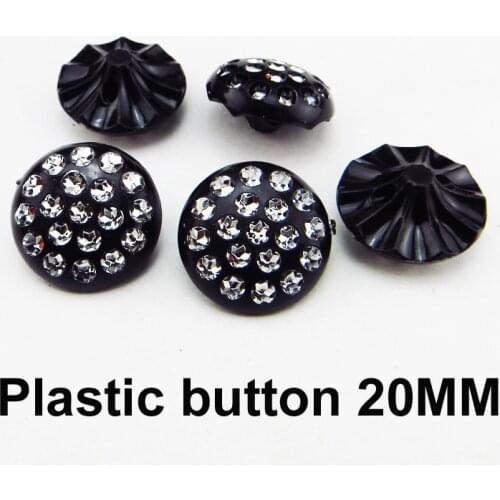 20PCS Dyed Plastic BLING BLACK DOT buttons kid toy coat boots sewing clothes accessory KIDS decoration button brand P-272