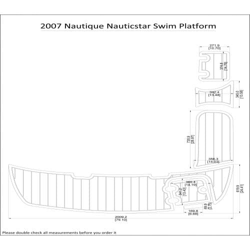 2007 Nautique Nauticstar Swim Platform Pad Boat EVA Teak Decking 1/4" 6mm