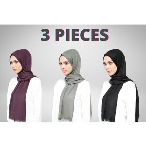 3-Pack Shawl hijabs women turkey muslim head cover dubai free worldwide 2021