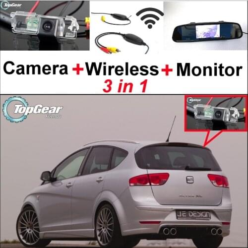 3 in1 Special Rear View Wifi Camera + Wireless Receiver + Mirror Monitor Back Up Parking System For SEAT Altea XL Stationwagon