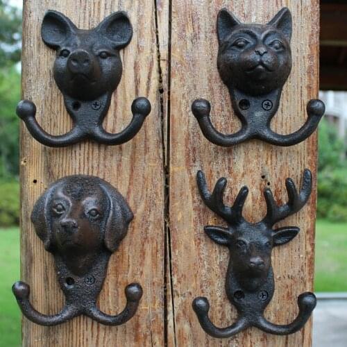 European Style Retro Cast Iron Art Hook Wall Hanging Wall Decoration Coat Hook Household Goods