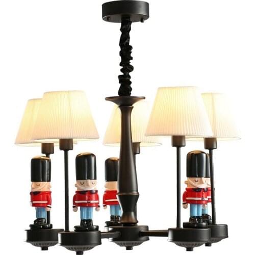 Kids LED pendant Chandelier Blue UK England Solider Pendant Light children bedroom Student baby boys Study Room Ceiling lamp D62