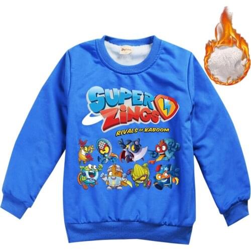 Winter Children Warm 10 Color Sweatshirts Boys Girl Game Superzings Print Hoodies Kids Casual Pullover Super Zings Anime Clothes