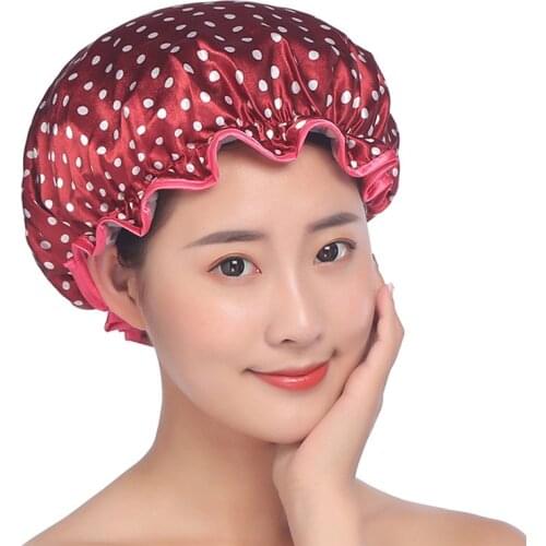 Shower Cap Hair Head Cover Satin Bonnet Sleeping Silk Bonnet for Female Women Night Sleep Cap with Wide Elastic Band