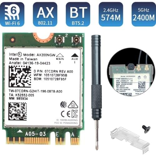 Dual Band 2974Mbps Intel AX210 Wireless Wi-Fi 6 AX200NGW NGFF M.2 Wifi Bluetooth 5.1 Network Card 2.4G/5G 802.11ac/ax AX200 Wlan