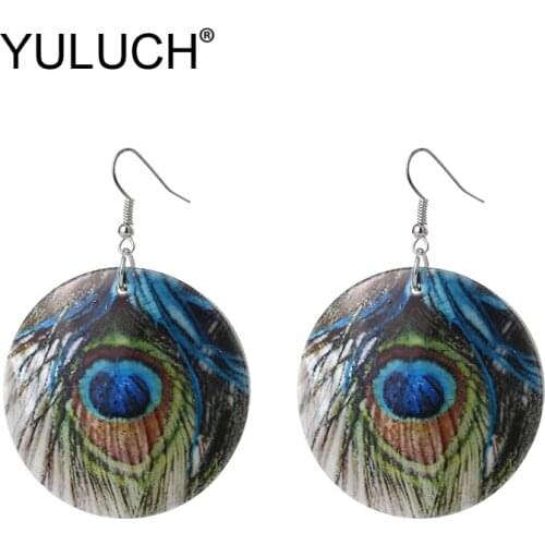 YULUCH Ethnic Summer Beach Round Natural Shell Pendant Earrings Personality Women Fashion Jewelry African Indian Long Earrings