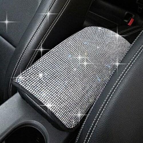 Diamond-studded Flash Car Armrest Box Mat Personalized Car Decorations Dirt Resistant And Non-slip Mat