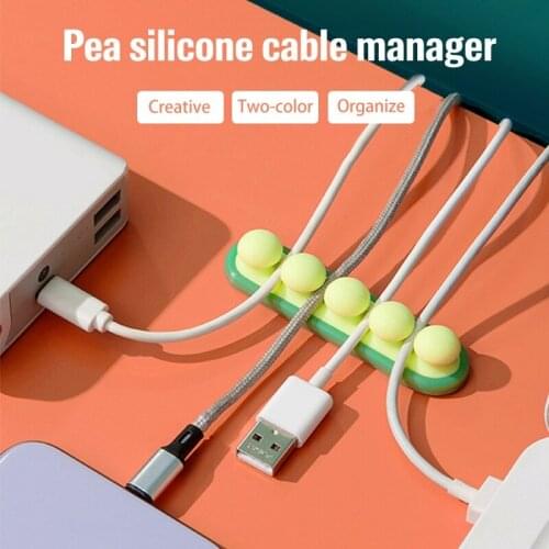 Cable Organizer Clips Cable Management Desktop Silicone Wire Manager Cord Holder USB Charging Data Line Bobbin Winder Holder