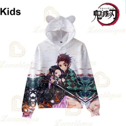 Kamado Tanjirou Nezuko Demon Slayer Japen Anime 3d Hoodie Sweatshirt Men and Women Harajuku Long Sleeve Jacket Coat Teen Clothes