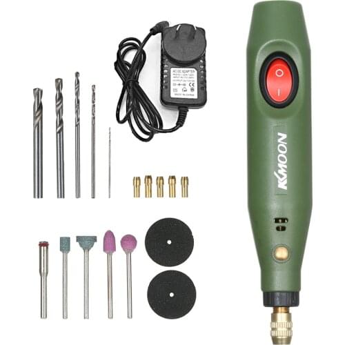 KKmoon DC12V Multi-functional Mini Electric Grinder Set Electric Drill Grinding Rotary Tool Kit for Milling Polishing Engraving