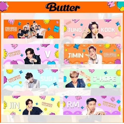 KPOP Bangtan Boys new album butterThe same paragraph should help hand banner Cosplay Gift JUNGKOOK JIMIN SUGA Fans Collection