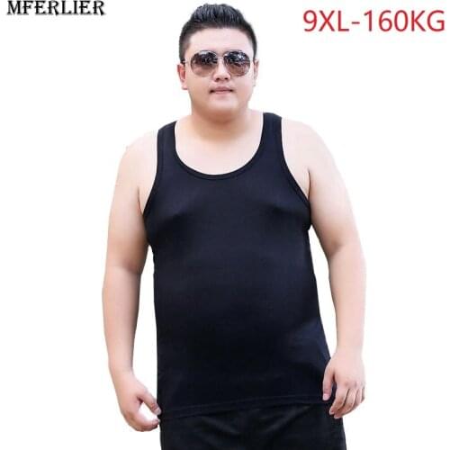 MFERLIER summer 2018 men tank tops plus size big 6XL 7XL 8XL large size tank tops 9XL 10XL Modal high elasticity 150KG 48-50-52