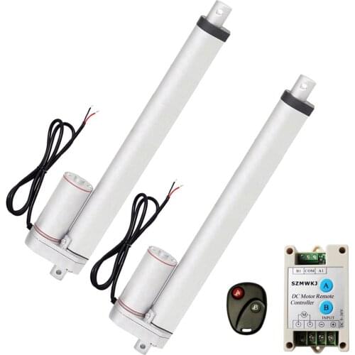 Set 2PCS of 350mm 14" Linear Actuator &Positive Inversion Controller -1500N=150KG 330lbs Max Lift 12V Electric Motor