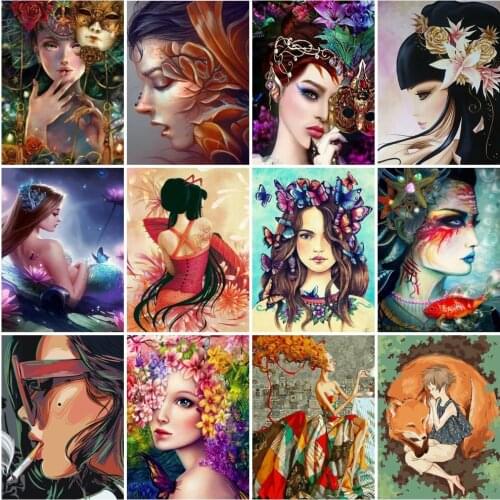 AZQSD Oil Painting By Numbers Girl Cartoon Unique Gift For Children Painting By Numbers Portrait Wall Decorations Living Room