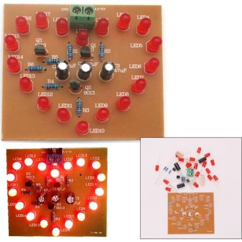 DIY Kit Heart-Shaped LED Flash Light Cycle Flashing Light Electronic Suit Heart-shaped Lamp DIY Electronic Circuit Board