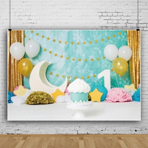 Newborn Baby 1st Birthday Cake Backdrop Photo Children Party Baby Shower Backgrounds Banner Studio Props Table Decoration