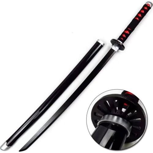1:1 Demon Slayer Weapon Tanjirou Black Sowrd Kimetsu no Yaiba Sword Cosplay Ninja Knife 104cm Weapon Prop Anime Model