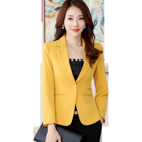 Formal Wear Small Suit Single Button Blazer Coat High-quality Women Blazers Jacket Fall Office Lady Business Mujer Plus Size Y89