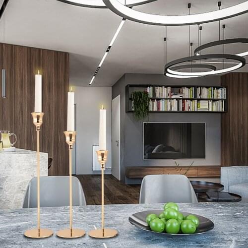 3pcs/set Metal Candlesticks For Taper Candles European Style Candle Holders Wedding Living Room Christmas Decoration Home decor