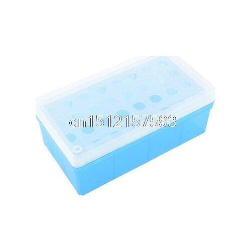 Clear Blue Plastic 32 Holes 5ml Centrifuge Tube Case Rack Holder