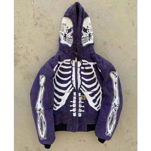 Skull 3D Long Sleeve Pullover Hoodie Loose Casual Street Cardigan Sweatshirt Gothic Streetwear Harajuku Ladies Hoodie Sweater