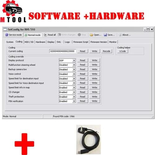 SetConfig 2.5.1 & 2.8.1 for RNS Identify the Troublesome Units Change the PIN Code Erase the NAND Memory Obd2 Scanner