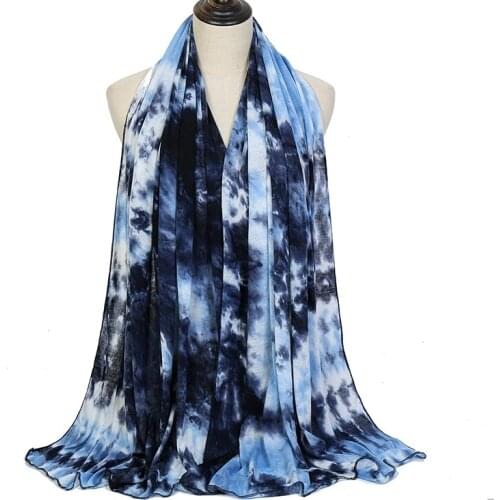 7 Colors Ombre Zig Zag Hijab Scarf Cotton Wrap Elasticity Neck Shawls High Quality Foulards Long Soft Muslim Head Snood 180*85Cm