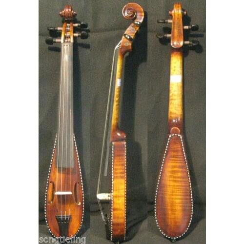 Baroque style fancy SONG inlaid purfle Pochette violin 7 3/4",resonant sound