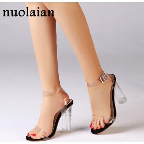 10CM Women Platform Pumps PVC Peep Toe Office Lady Pump Shoes Woman High Heels Sexy High Heel Shoes Summer High Heels Sandals