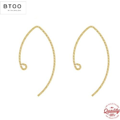 14K Gold Filled Sparkle V Shape Ear Wire .030" (.76mm) Gold Ear Wire for Jewelry Making Handmde DIY Earrings Accessories