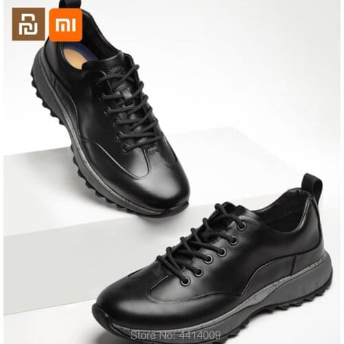 Youpin youpin urban casual leather shoes head layer cowhide high elastic cushioning mens business leather shoes