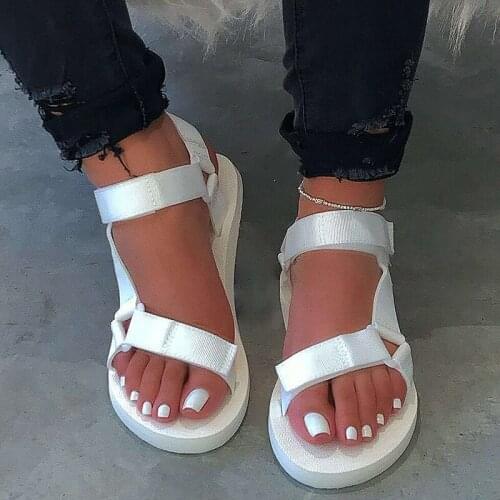 2020 Womens Sandals Summer Shoes Ladies Foam Platform sandals Hook Loop Beach sandal for Woman Flat with Big size 35-43