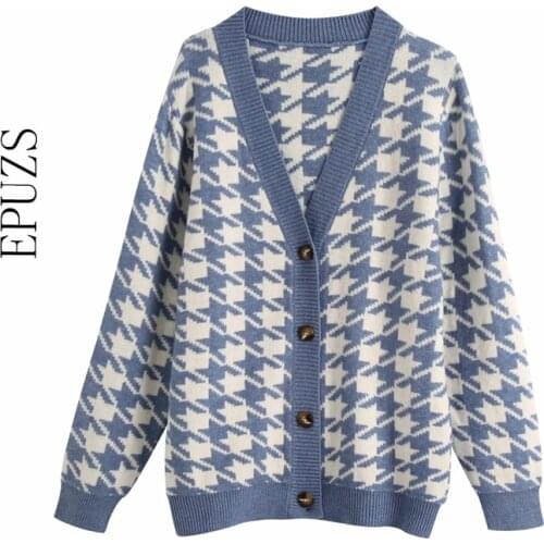 Winter loose knitted cardigan sweater women long sleeve knitted sweater Casual women cardigan korean jumper 2020