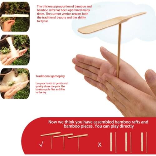 10pcs Bamboo Dragonfly Flying Toys Hand Rub Propeller Flying Fairy Toy for Kids BM88