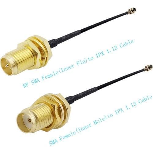 100Pcs IPX UFL to SMA Connector Cable Female to uFL/u.FL/IPX/IPEX RF Coax Adapter Assembly 1.13 Pigtail Cable for PCI WiFi Cord