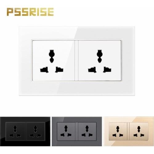 13A general three hole one-way socket, toughened glass panel socket, wall socket, grounding, household power socket, household a