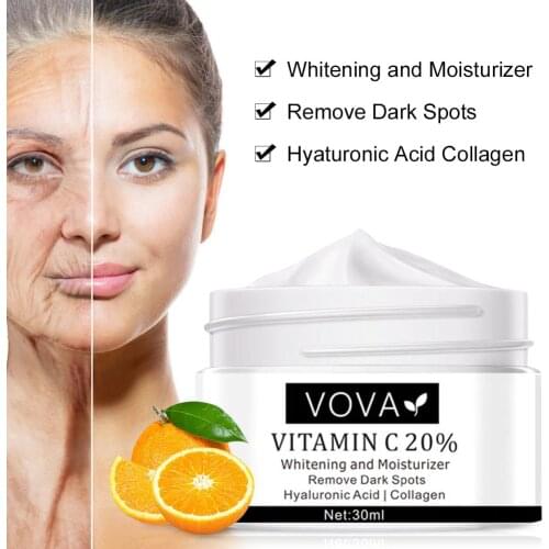 30ml Whitening Remove Dark Spots Facial Cream Vitamin C 20% Face Cream Repair Fade Freckles Melanin Remover Brighten Skin