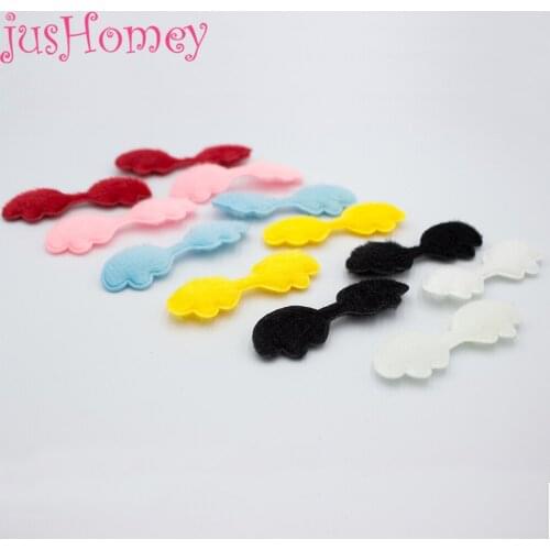 30PCS Flocking Angel Wings 55mm Padded Fabric Angel Wing Patches for Party Props, Cake Topper Embellishment, Baby Doll Decor