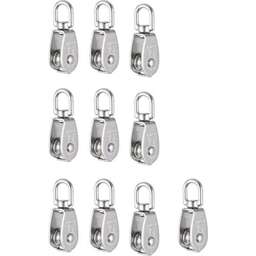 Promotion! Crane Pulley Block M15 Lifting Crane Swivel Hook single Pulley Block Hanging Wire Towing Wheel 10Pcs