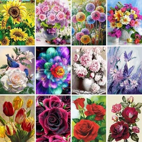 Full Square/Round Flowers and Birds Diamond Painting 5d Diamond Embroidery Mosaic Home Decor Christmas Gifts New Hot