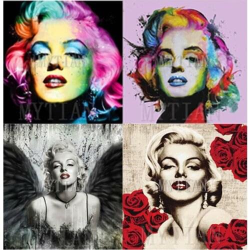 New Full square/round diamond painting 5D DIY diamond embroidery Marilyn Monroe Cross Stitch Mosaic girl art Decoration Gift
