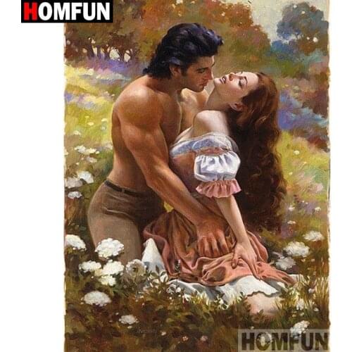 HOMFUN Full Square/Round Drill 5D DIY Diamond Painting "Couple characters" Embroidery Cross Stitch 5D Home Decor Gift A17898