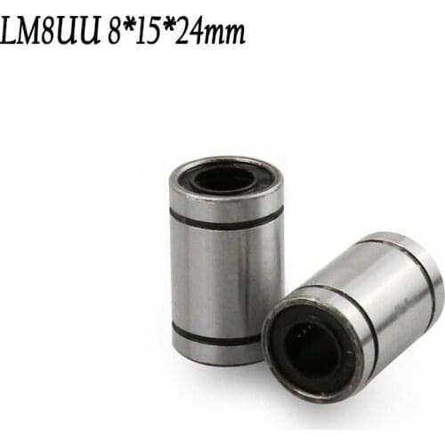 Anet 10pcs LM8UU 8*15*24mm shorter ball Linear Bearing Bushing CNC Linear Bearings for 3d printer parts Accessories