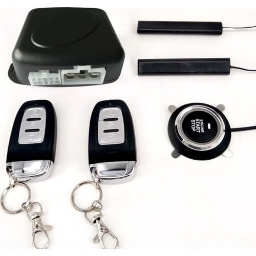 Car SUV Switch Keyless Entry Engine Start Alarm System with Vibration Sensor Push Button Remote Starter Stop Auto Anti-theft