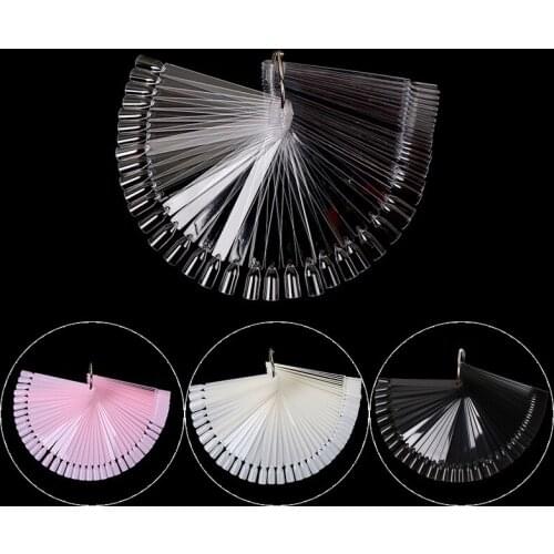 CHNRMJL 50Tips/set Acrylic Nail Art Showing Shelf Board Chart Ring Screws False Nails Palette Tips For UV Gel Color Card Display